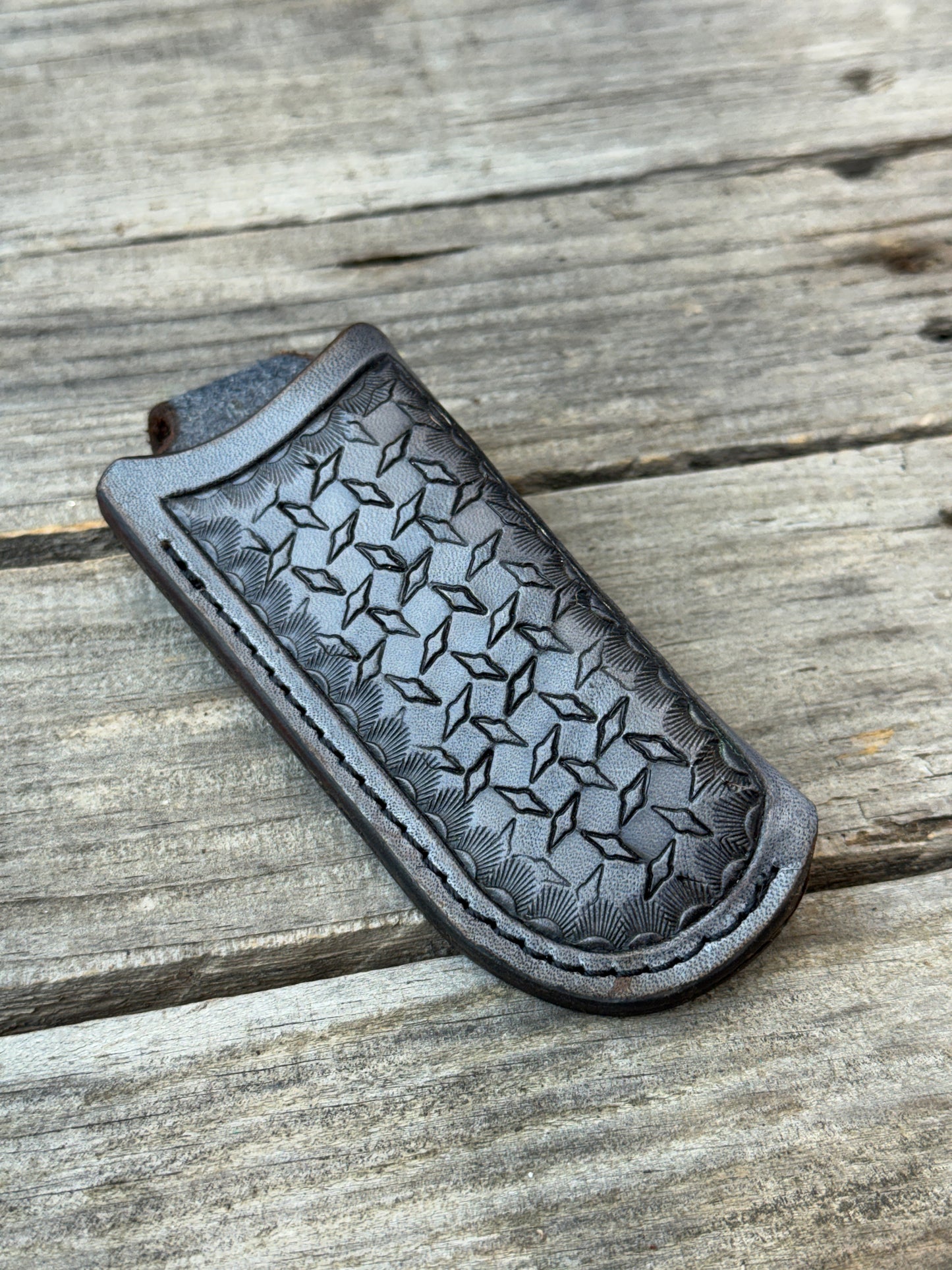 Diamond Plate Stamped Vertical Knife Sheath