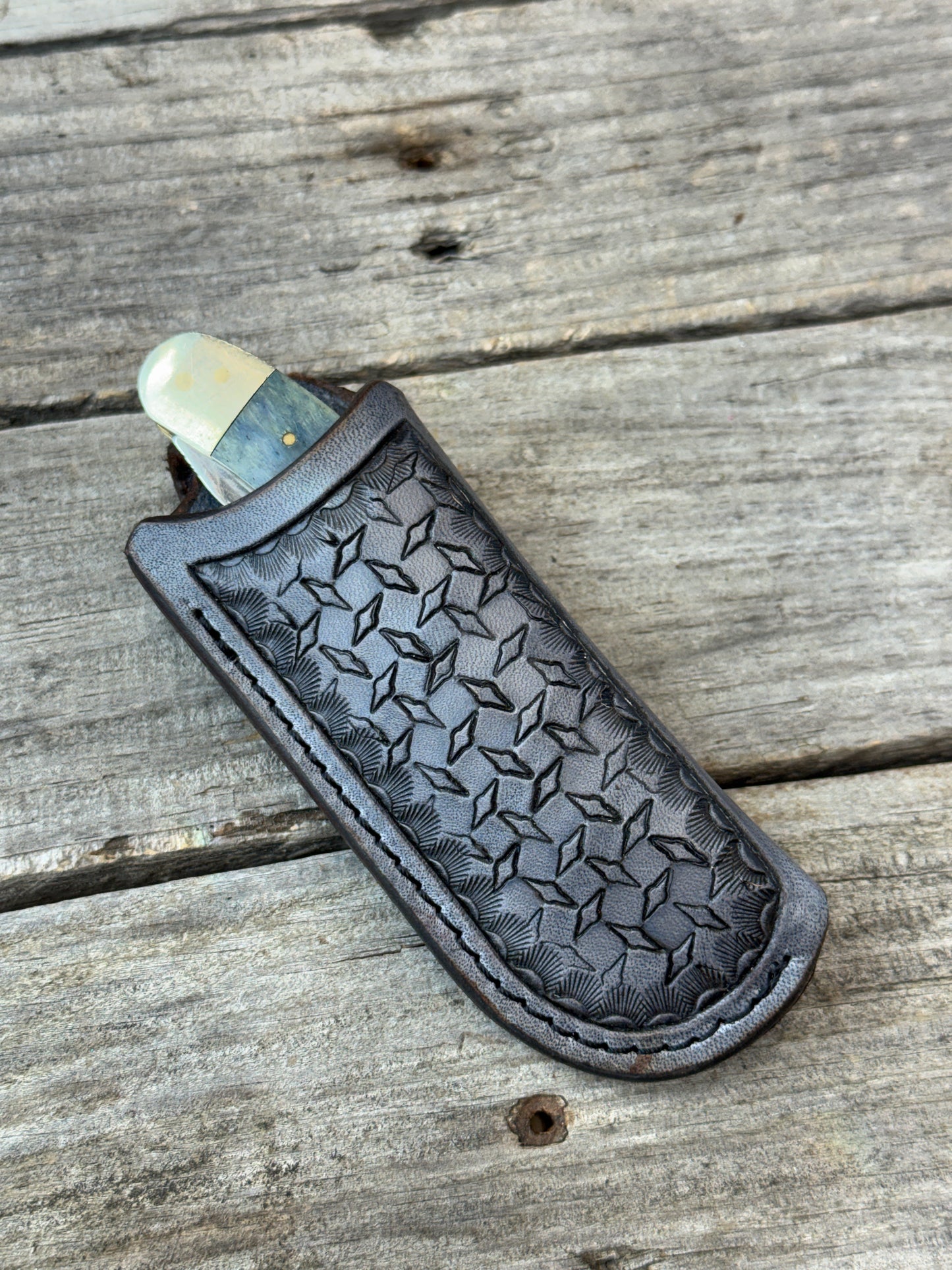 Diamond Plate Stamped Vertical Knife Sheath