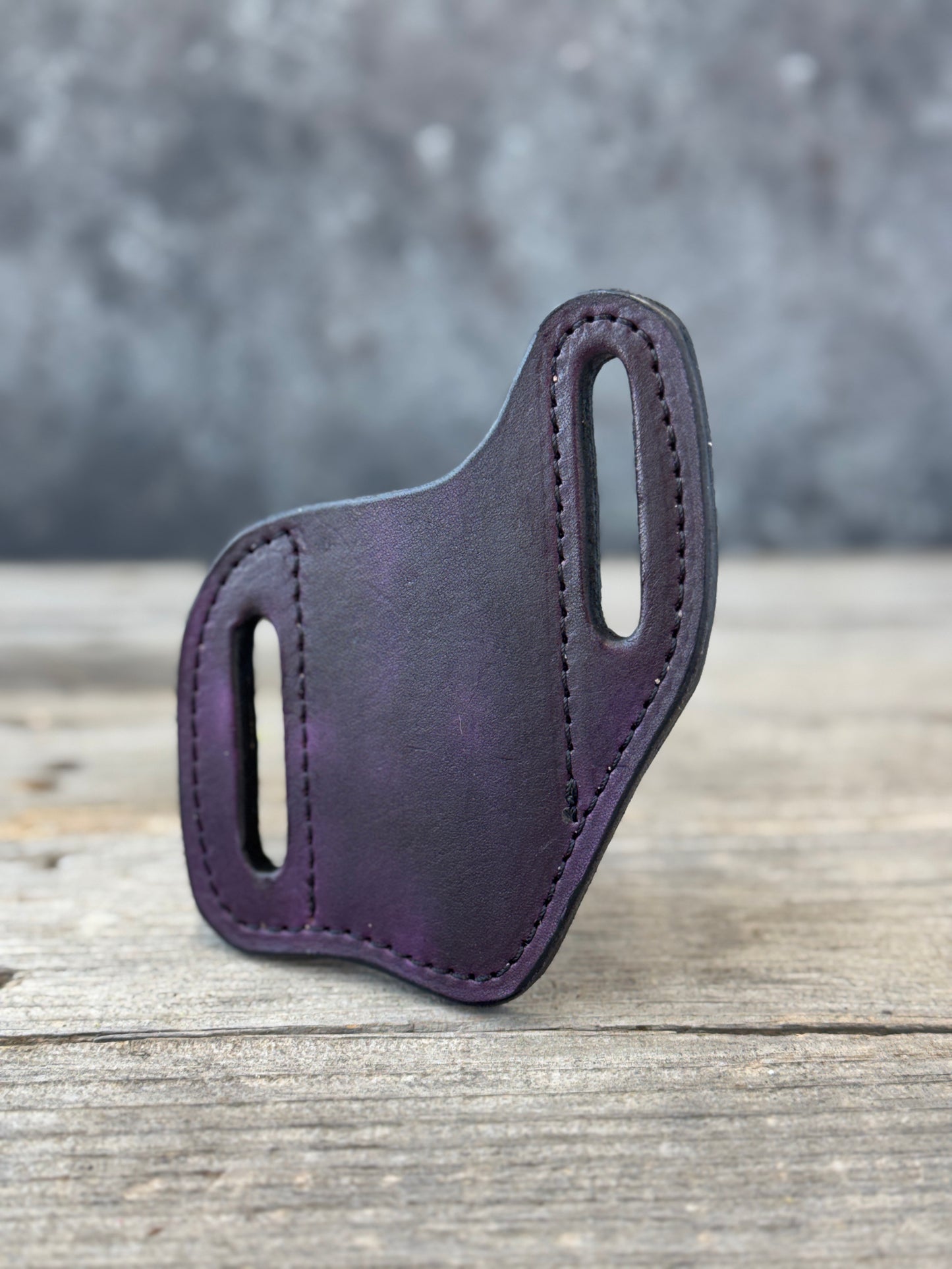 Plain Leather Knife Sheath | Handmade Wide Slanted Pancake Pocket Knife Sheath