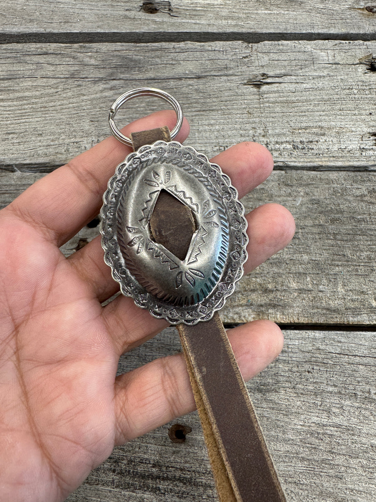 Southwestern Concho Long Style Keychain