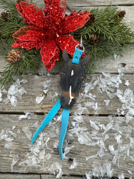 Hand Painted Dark Bay Horse Face Key Chain