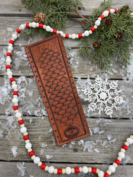 Shell Hand Stamped Leather Show Stick Wrap