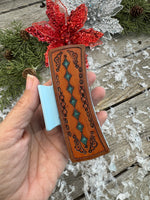 Hand Stamped Leather 4" Hair Claw Clip