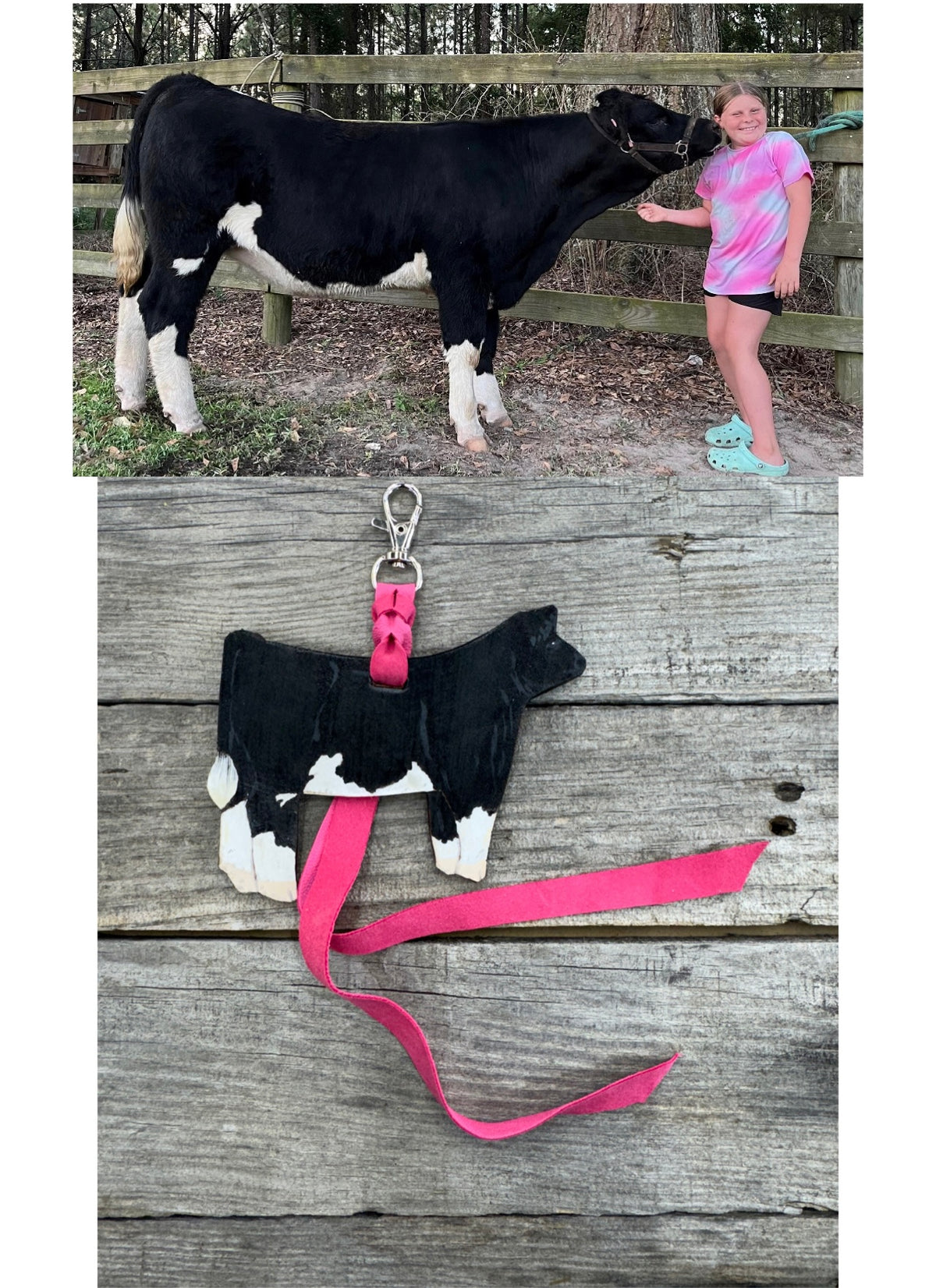 Custom Order Livestock Show Heifer Key Chain