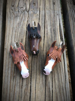 Custom Order~ Hand Painted 3D Horse Head Leather Keychain