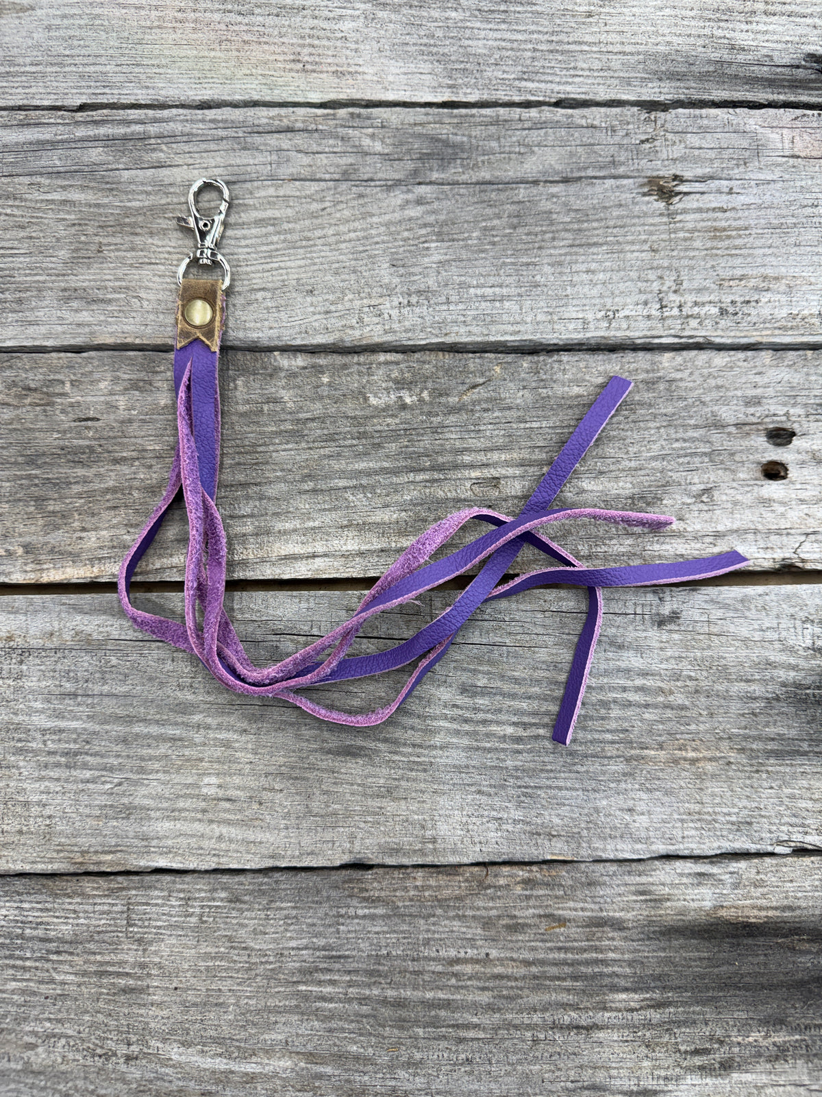 Purple Suede Leather Purse Tassel