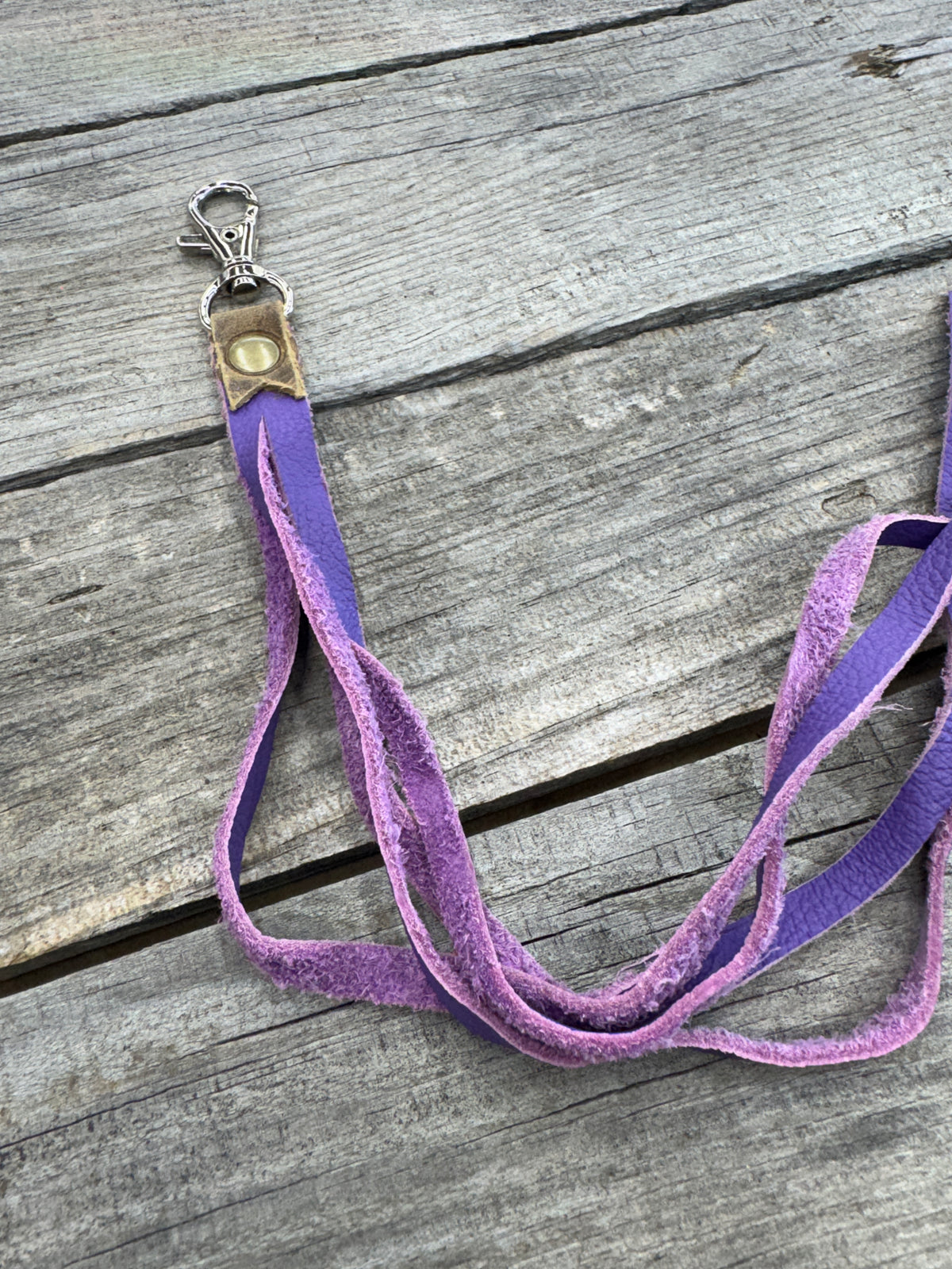 Purple Suede Leather Purse Tassel