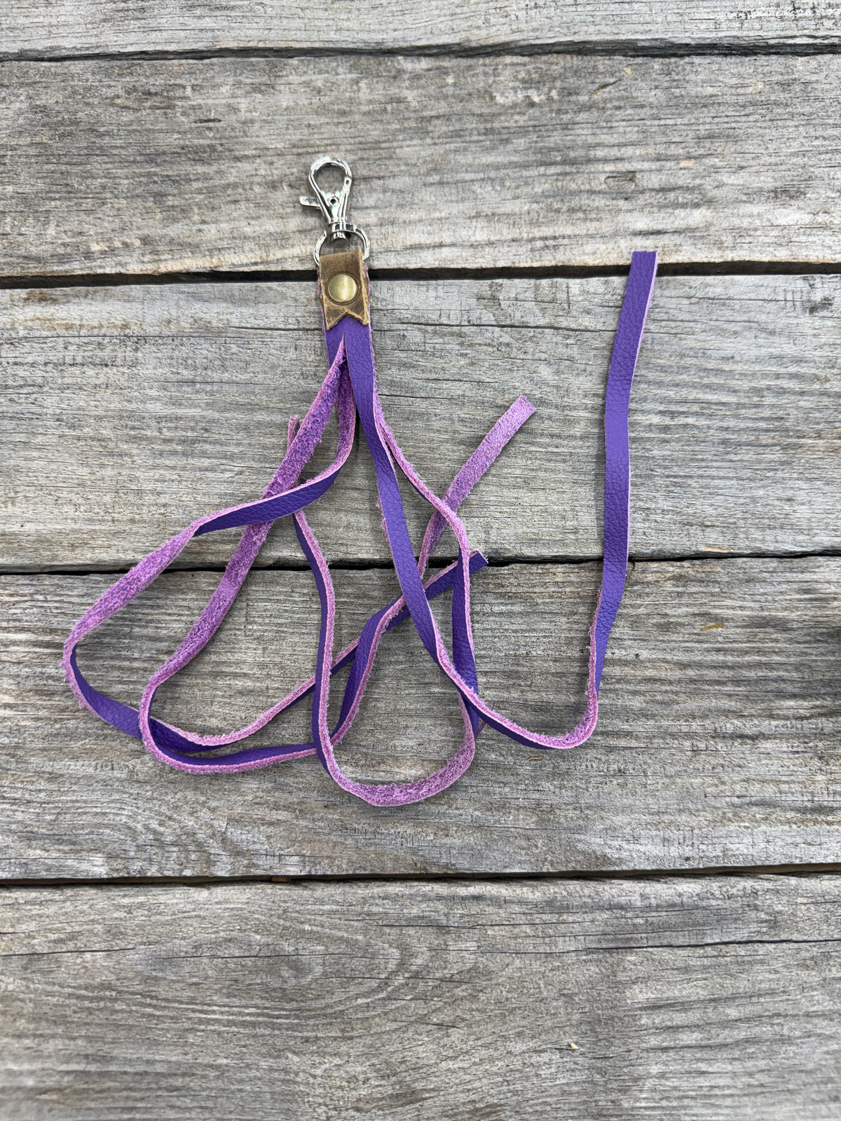 Purple Suede Leather Purse Tassel