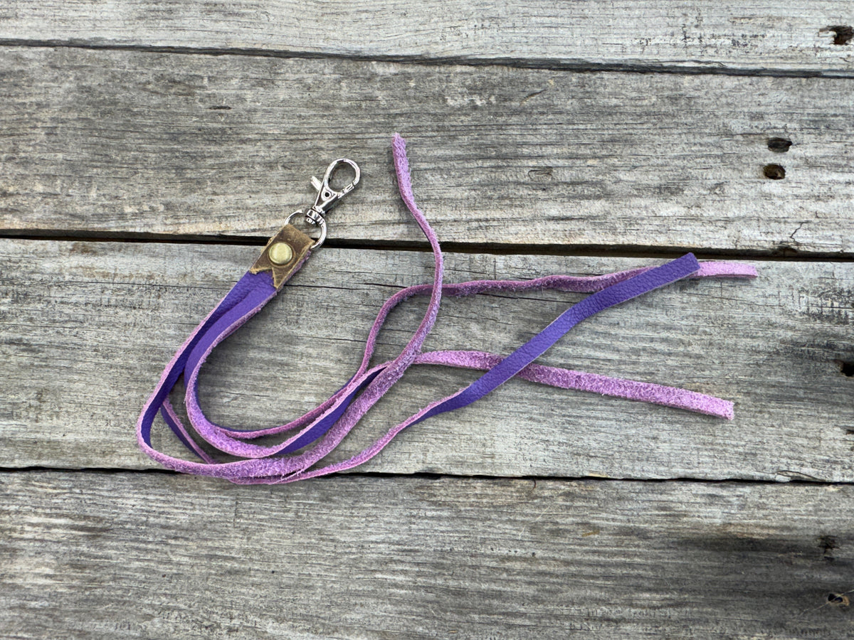 Purple Suede Leather Purse Tassel