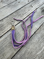 Purple Suede Leather Purse Tassel