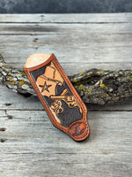 Hand Tooled Leather Cast Iron Skillet Handle Cover – Texas Flag