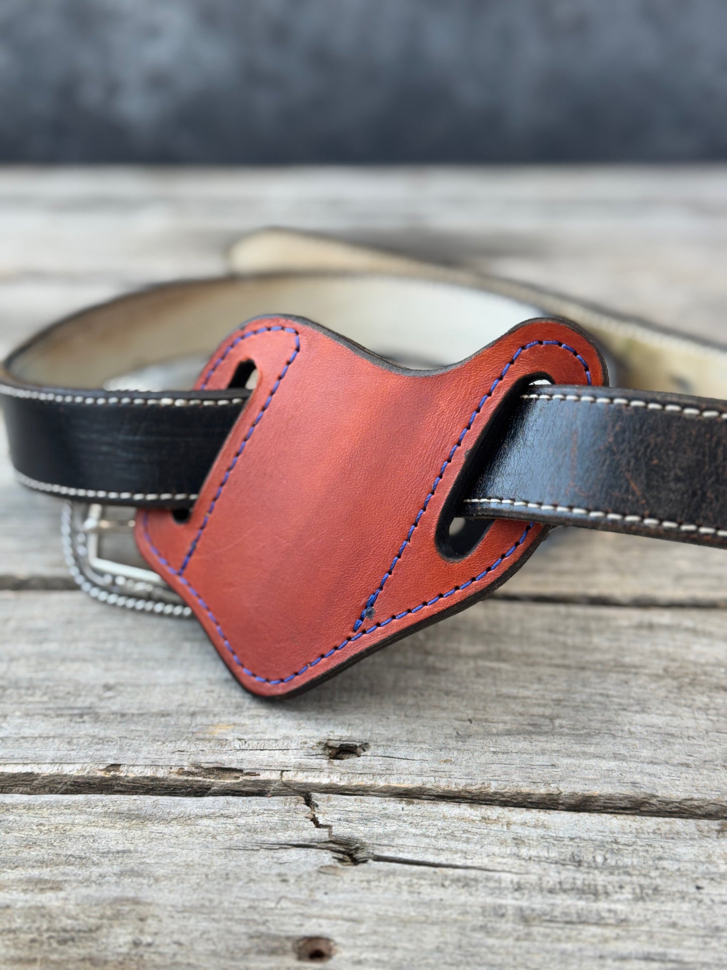 Plain Leather Knife Sheath | Handmade Wide Slanted Pancake Pocket Knife Sheath