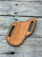 Slim Slanted Pancake Leather Knife Sheath