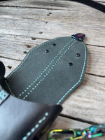 Teal Alligator and Black Crossbody