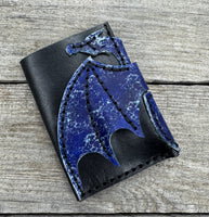 Dragon Leather Card Wallet – Hand Tooled Minimalist Card Holder
