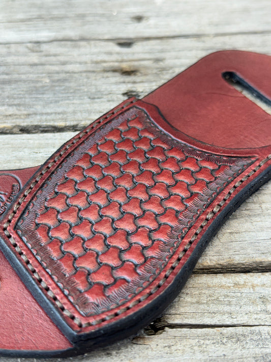 Geometric Basketweave Stamped Multi-Tool Sheath