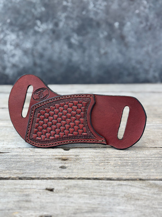 Geometric Basketweave Stamped Multi-Tool Sheath