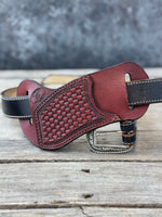 Geometric Basketweave Stamped Multi-Tool Sheath
