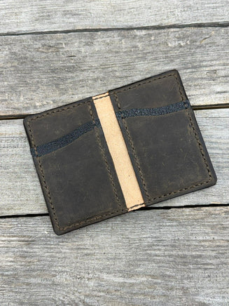leather minimalist wallet with card slots and cash pockets
