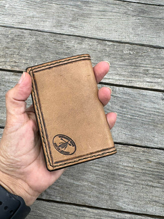 inverted tooled leather elk wallet slim bifold
