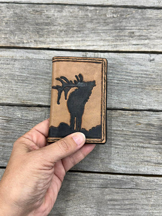 handmade front pocket leather wallet elk mountain design