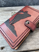 Hand Tooled Leather Phone Wallet Case – Elk Design Samsung Galaxy S25 Wallet Cover
