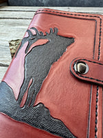 Hand Tooled Leather Phone Wallet Case – Elk Design Samsung Galaxy S25 Wallet Cover