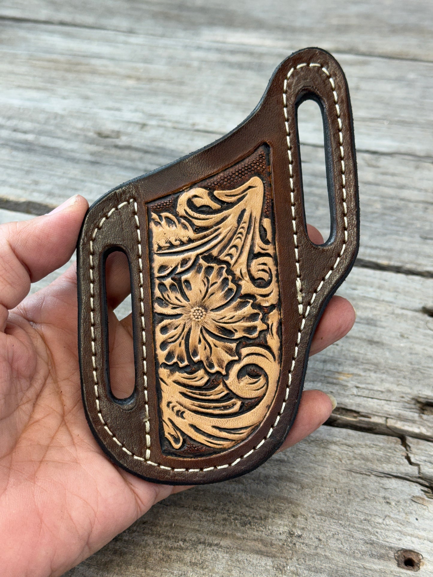 Slim Pancake Carved Floral