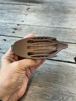 Hand Carved Leather French Concord Hair Clips