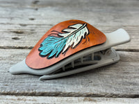 Hand Carved Leather French Concord Hair Clips