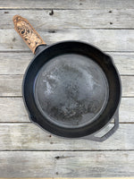 Leather Cast Iron Skillet Handle Cover – Western Floral Scroll Design
