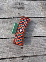 Hand Carved Leather 4" Hair Claw Clip