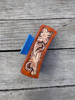 Hand Carved Leather 4" Hair Claw Clip