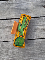 Hand Carved Leather 4" Hair Claw Clip