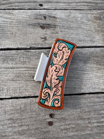 Hand Carved Leather 4" Hair Claw Clip