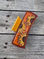 Hand Carved Leather 4" Hair Claw Clip