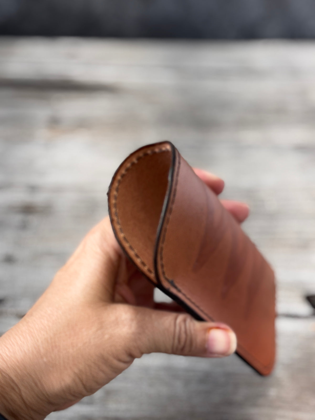 Natural Cattle Brand Leather Eyeglass Case