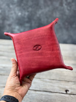 Cherry Red Tooled Floral Valet Tray
