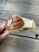 Hand Carved Leather French Concord Hair Clips