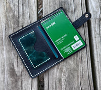 Copper Turquoise Oil Tanned Leather Spiral Top Notebook Holder