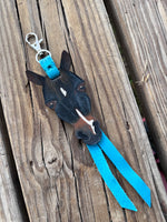 Hand Painted Dark Bay Horse Face Key Chain