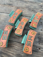 Custom Leather Bridesmaids Wedding Hair Clips