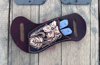 Custom Order- Horizontal EDC Leatherman Multi Tool Carved Sheath