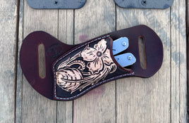 Custom Order- Horizontal EDC Leatherman Multi Tool Carved Sheath