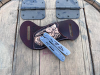 Custom Order- Horizontal EDC Leatherman Multi Tool Carved Sheath