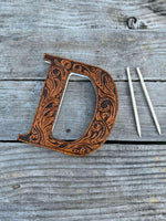 Custom Tooled Leather Wedding Cake Topper – Personalized Initials