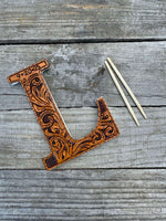 Custom Tooled Leather Wedding Cake Topper – Personalized Initials