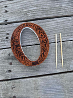 Custom Tooled Leather Wedding Cake Topper – Personalized Initials