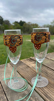  Leather Wedding Champagne Glass Wraps