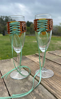  Leather Wedding Champagne Glass Wraps